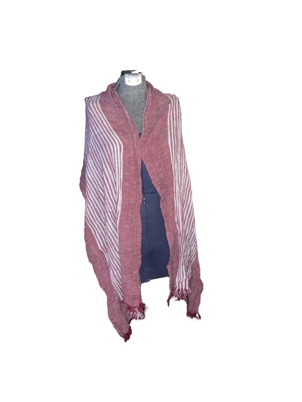 Women's Unbranded Scarf OS Rosy Burgundy White